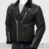Biker Black Shearling Leather Jacket
