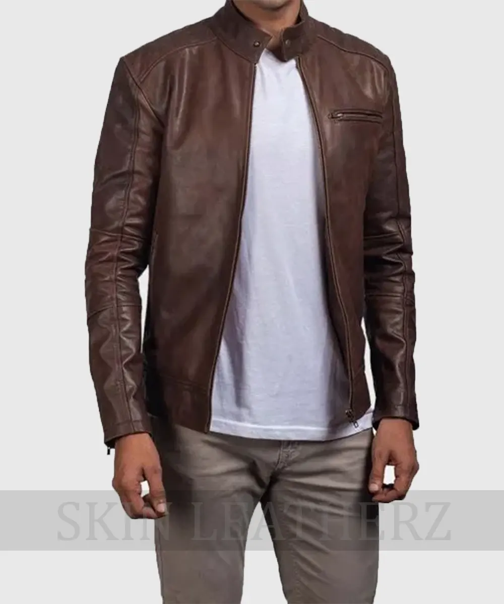 Mens Dark Brown Leather Jacket
