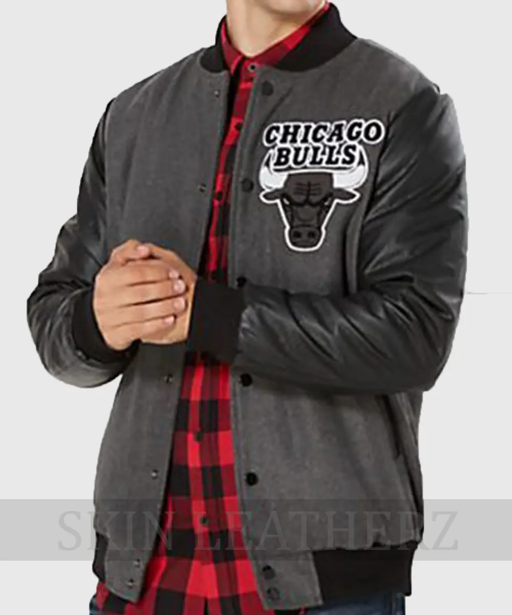 Chicago Bulls Black and Grey Jacket
