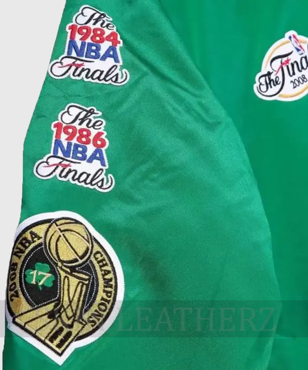 Boston Celtics Championship Green Satin Jacket