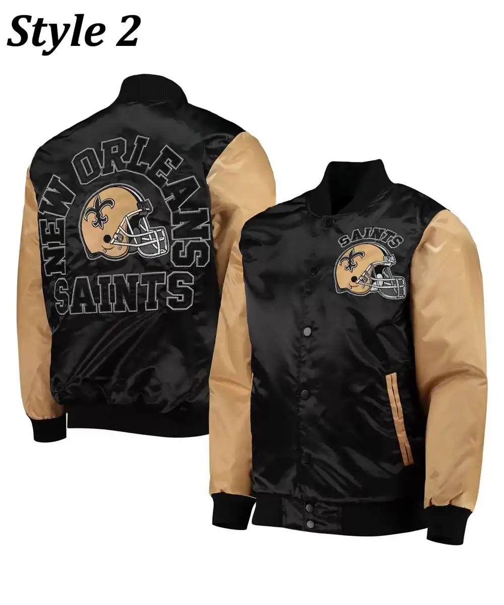 New Orleans Saints Full-Snap Black And Brown Jacket