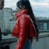 Cristina Kovani Red Puffer Jacket