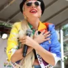 Lady Gaga Rainbow Cropped Leather Jacket